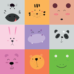 set of funny animals