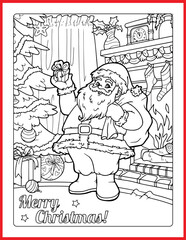 Coloring Page : Merry Christmas, New Year.  The Perfect Addition to Handmade Christmas Cards: Coloring Pages. Make Your Christmas Gifts Special