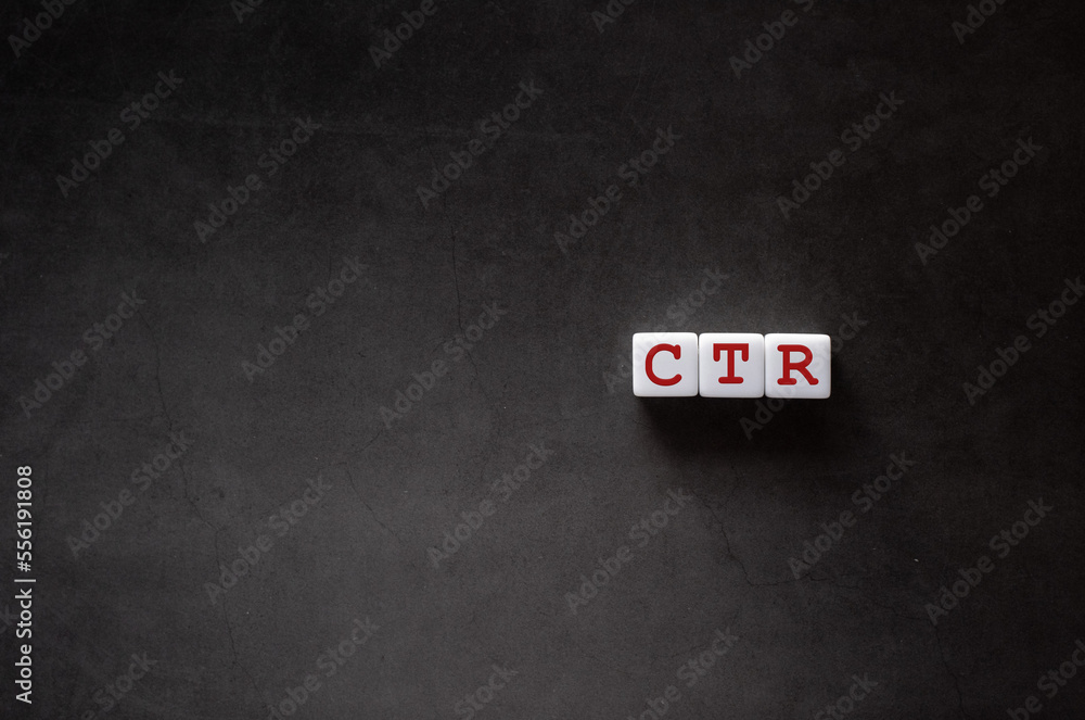 Poster there is white cube with the word ctr. it is an abbreviation for click through rate as eye-catching 