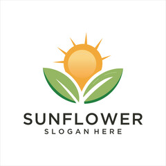 sunflower logo design vector image, art . icons , flower  logo icon design template elements vector image