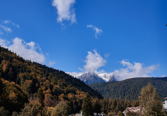 Beautiful view mountains .Bucegi National Park Romania.Perfect day for hiking trip