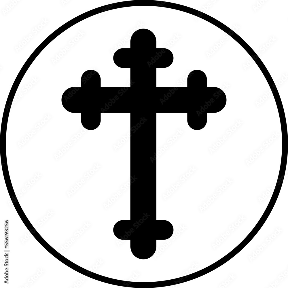 Poster cross christian icon vector design template trendy style on white background..eps