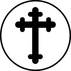 Fototapeta premium Cross christian icon vector design template trendy style on white background..eps