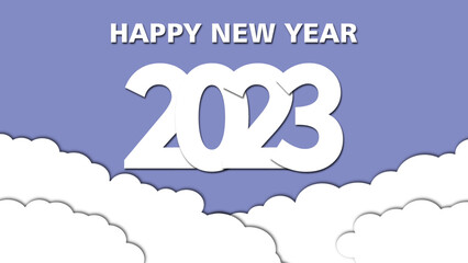 Happy new year 2023 background template. Greeting concept for 2023 new year celebration