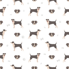 American staffordshire terrier seamless pattern