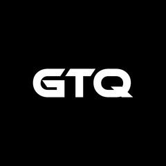GTQ letter logo design with black background in illustrator, vector logo modern alphabet font overlap style. calligraphy designs for logo, Poster, Invitation, etc.