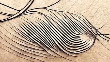 Organic, er regular geometric black Bezier lines and cream background, abstract, exquisite, dramatic, elegant and luxurious graphic design elements produced by Ai