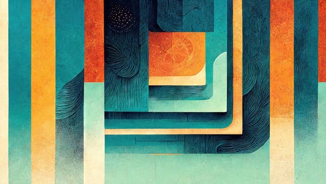 Orange and yellow and green retro jacket for album, abstract, exquisite, dramatic, elegant and luxurious graphic design elements generated by Ai