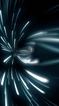 Looped animation. Radial line of randomly moving Vertical video