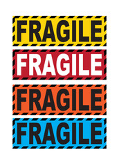 Fragile sticker word bundle of delivery business background can be use for valuable package sticker attachment on logistics and delivery shipment easy to use vector eps.
