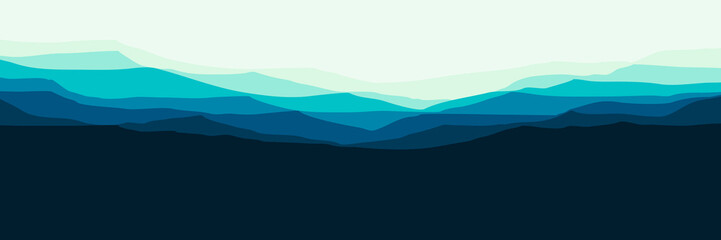 sunrise landscape mountain scenery vector illustration for pattern background, wallpaper, background template, and backdrop design