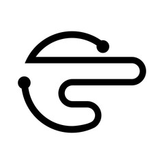 abstract art technology logo vector design in black and white colors