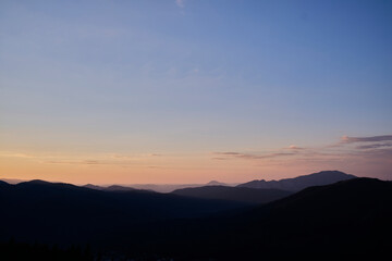 sky mountain sunrise behind the clouds mountain silhouette