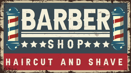 Barber shop vintage sign vector template