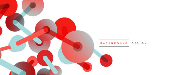 Abstract background. Round dots connected by lines. Trendy techno business template for wallpaper, banner, background or landing