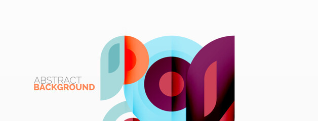 Obraz premium Abstract round shapes background. Minimalist decoration. Geometric background with circles and rings