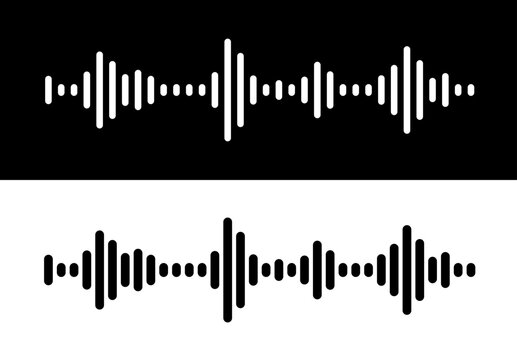 The icon of a digital, sound diagram or wave (track). Image of a spectrogram (sonogram). A symbol of sound, speech (voice) or music. 