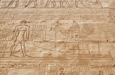 Fototapeta na wymiar Edfu, the Temple of Horus, Widely Considered Egypt's Best-Preserved Temple