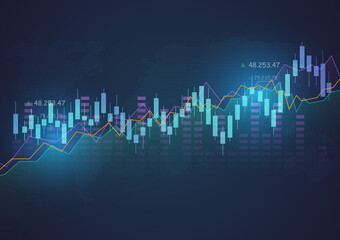 stock investment financial graph market trading concept background