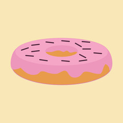 Donuts with Chocolate sprinkles Illustration Vector