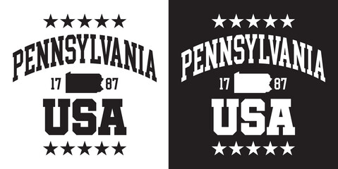 pennsylvania with establish year 1787 USA  star twotone color bundle US States theme patriot homeland theme background for advertismrnt banner billboard website template vector eps.