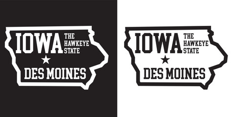 Iowa the hawkeye state desmoines with iowa state map bundle of US States theme patriot homeland theme background for advertismrnt banner billboard website template souvernia printing vector eps.