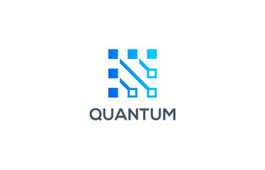 abstract quantum logo design templates