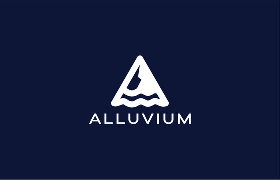 triangle wave logo design template