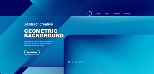 Fluid gradient triangles landing page background. Vector illustration for wallpaper, banner, background, leaflet, catalog, cover, flyer