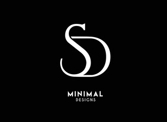 SD minimal logo design.