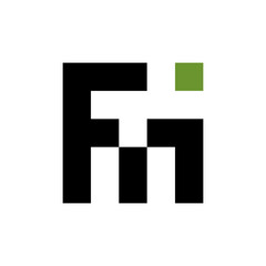 initial letter Fi square logo vector