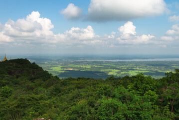 Fototapeta premium Naga cave, Amazing of Naga scales rock stone mountain in Phu Langka National Park, Bueng Kan of Thailand. 