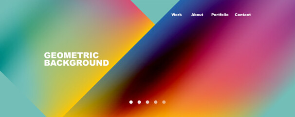 Trendy minimal geometric composition abstract background. Triangle fluid bright colors backdrop. Vector Illustration For Wallpaper, Banner, Background, Card, Book Illustration, landing page