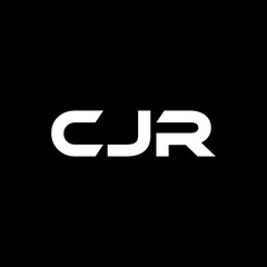 CJR letter logo design with black background in illustrator, vector logo modern alphabet font overlap style. calligraphy designs for logo, Poster, Invitation, etc.