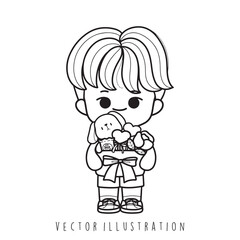 Obraz premium valentine's day boy outline