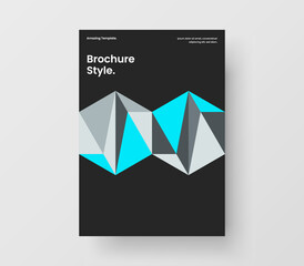 Minimalistic geometric shapes presentation illustration. Fresh leaflet A4 design vector layout.