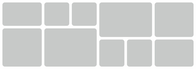 Pictures or photos frame collage. comics page grid layout abstract photo frames and digital photo wall template