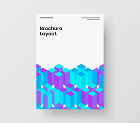 Simple geometric tiles flyer concept. Original front page design vector layout.