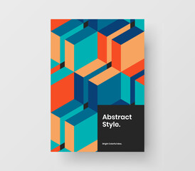 Fresh geometric hexagons brochure template. Amazing poster A4 design vector illustration.