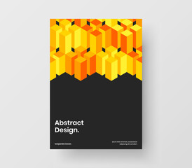 Simple mosaic pattern presentation concept. Minimalistic company brochure design vector layout.