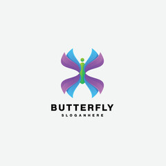 butterfly design logo gradient colorful