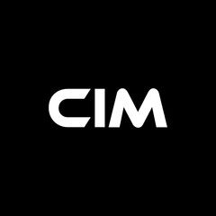 CIM letter logo design with black background in illustrator, vector logo modern alphabet font overlap style. calligraphy designs for logo, Poster, Invitation, etc.