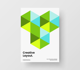 Amazing flyer design vector layout. Simple mosaic pattern corporate brochure illustration.