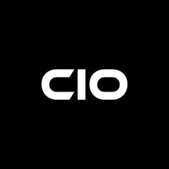 CIO letter logo design with black background in illustrator, vector logo modern alphabet font overlap style. calligraphy designs for logo, Poster, Invitation, etc.