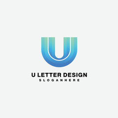 u letter design logo gradient colorful symbol