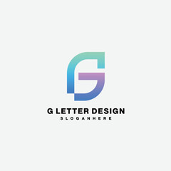 Fototapeta premium g letter design vector initial gradient colorful