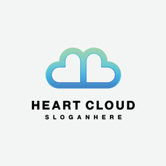 Obraz premium heart cloud design logo gradient colorful