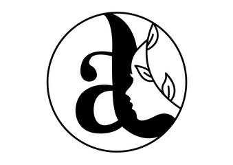 AL logo. Beauty Logo. Woman Logo. Nature Logo. Leaf Logo.
