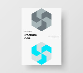 Modern pamphlet A4 vector design illustration. Minimalistic mosaic tiles journal cover layout.