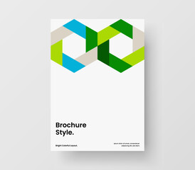 Trendy geometric tiles corporate brochure concept. Unique presentation A4 design vector illustration.